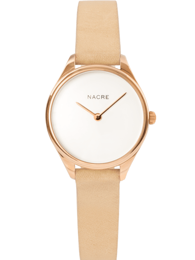 Nacre Mini Lune Watch - Rose Gold - Sand Leather product