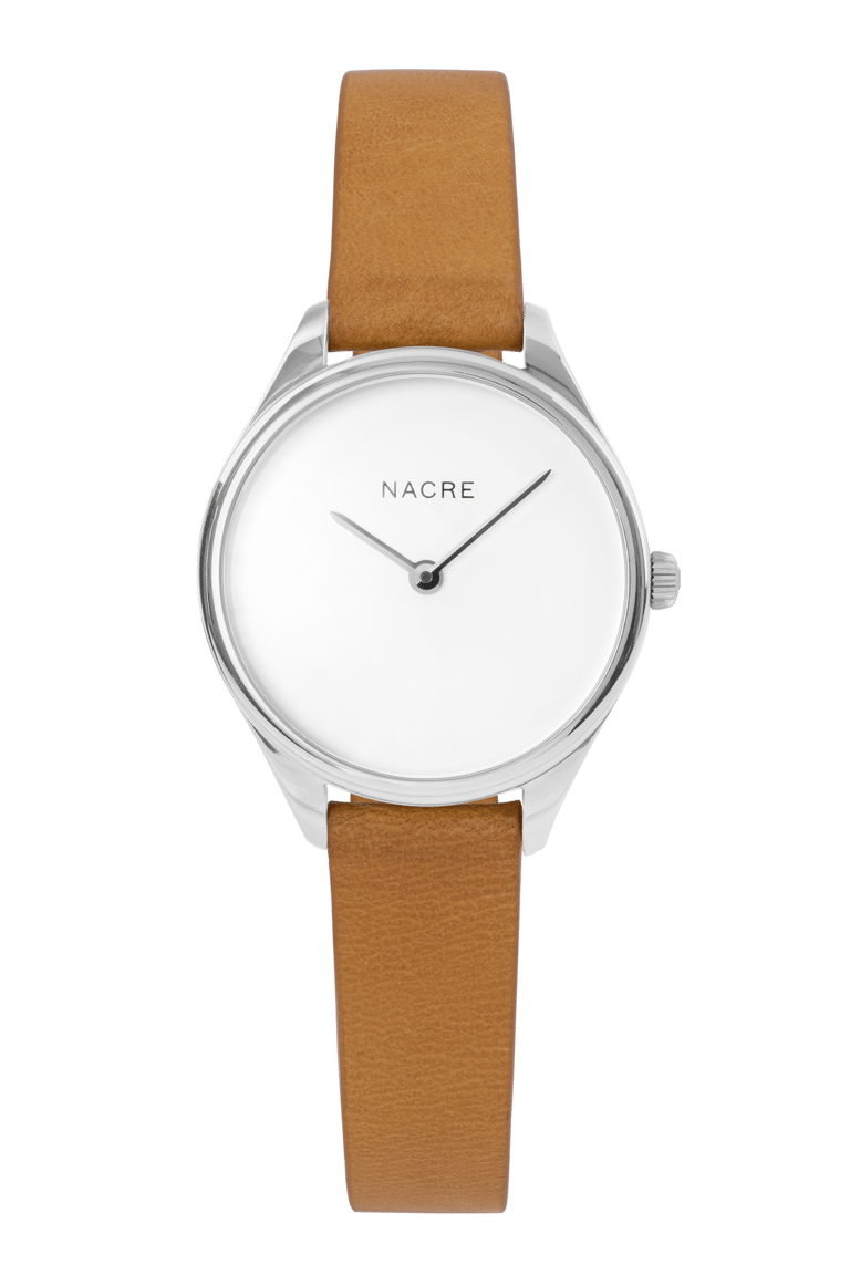Mini Lune Watch - Stainless Steel - Natural Leather - Natural
