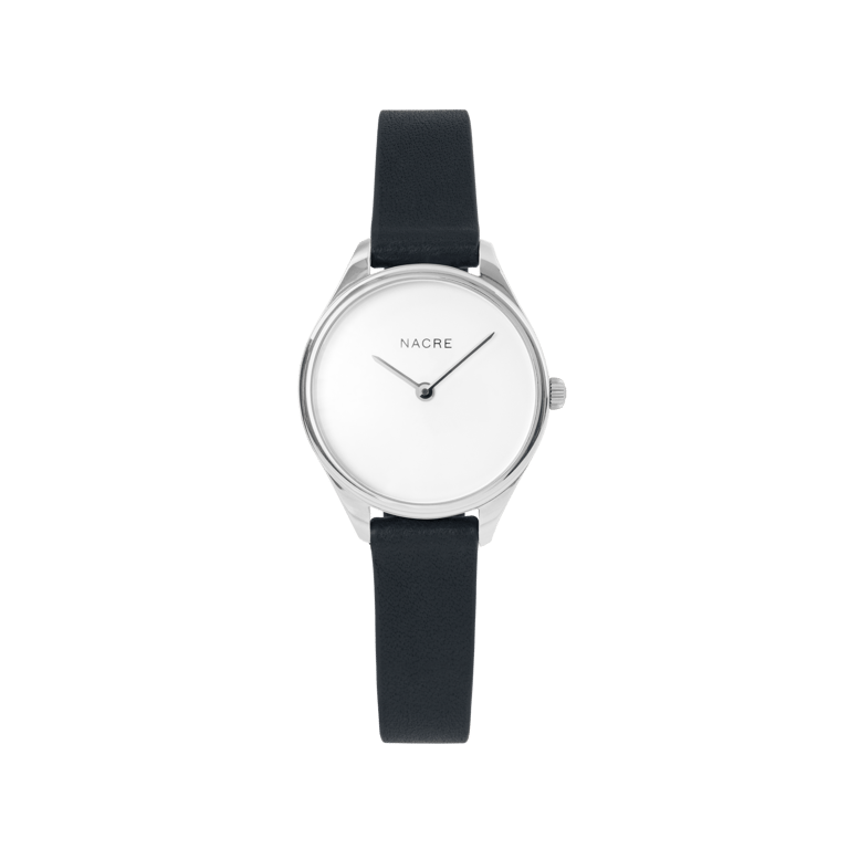 Mini Lune Watch - Stainless Steel - Navy Leather