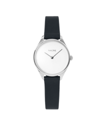 Mini Lune Watch - Stainless Steel - Navy Leather