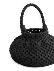 Macrame Bucket Bag In Black