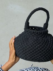 Macrame Bucket Bag In Black - Black