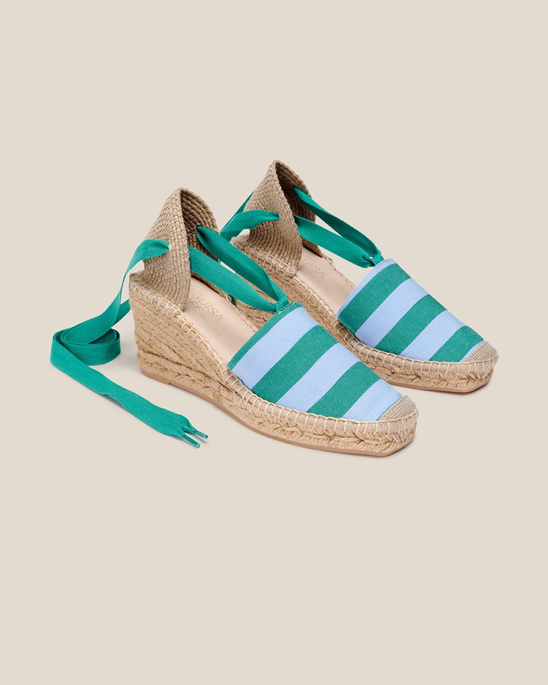 Anni Espadrille - Green Stripes