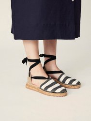 Berta Black Stripes Espadrille - Black Stripes