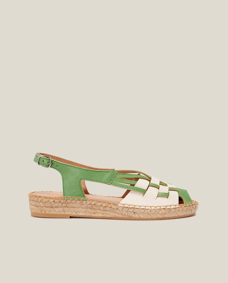 Etel Espadrille - Green-Ecru