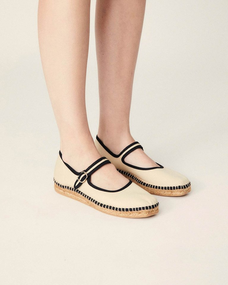 Peonia Espadrille - Ecru Black - Ecru-Black