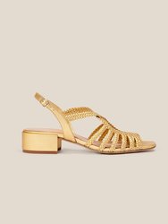 Raco Gold Square Low Sandal - Gold