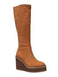 Apex Wedge Knee High Boots - Camel