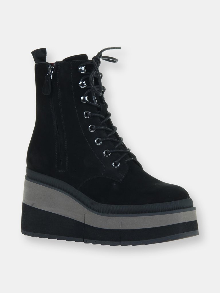 BURNOUT Platform Combat Boots - Black