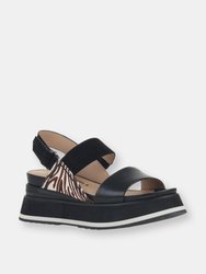 Dimension Wedge Sandals - Black