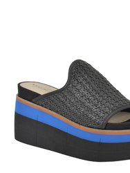 Flocci Wedge Sandals - Jet Black