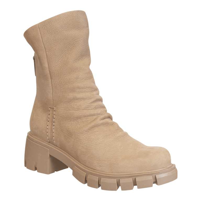 Protocol Heeled Mid Shaft Boots - Beige