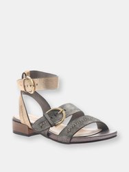 Zeke Flat Sandals - Grey Silver