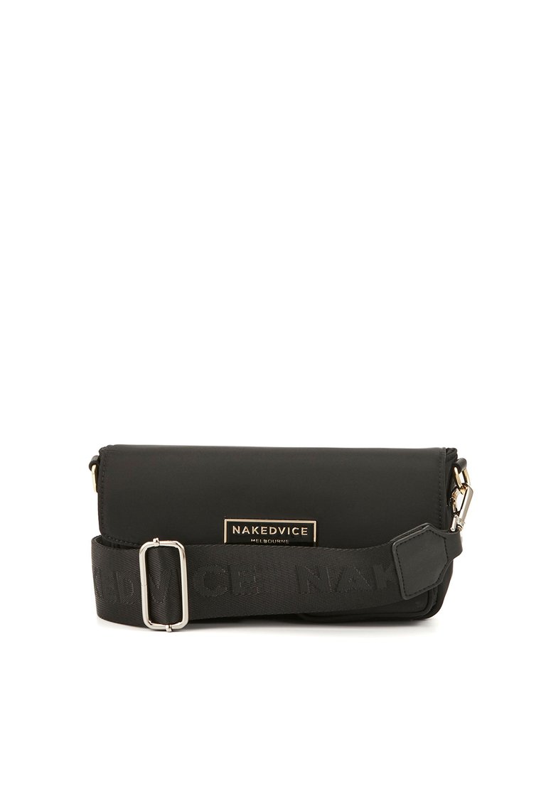 The Utility Nylon Gold Handbag - Black Nylon