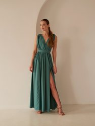 Cara Maxi Dress - Smokey Emerald - Smokey Emerald