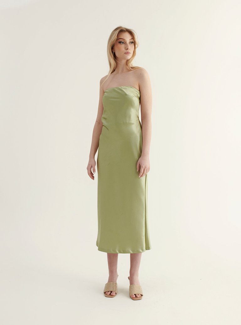 Inez Midi Dress - Matcha Green