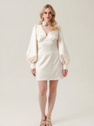 Pearl Mini Dress - Ecru - Ecru