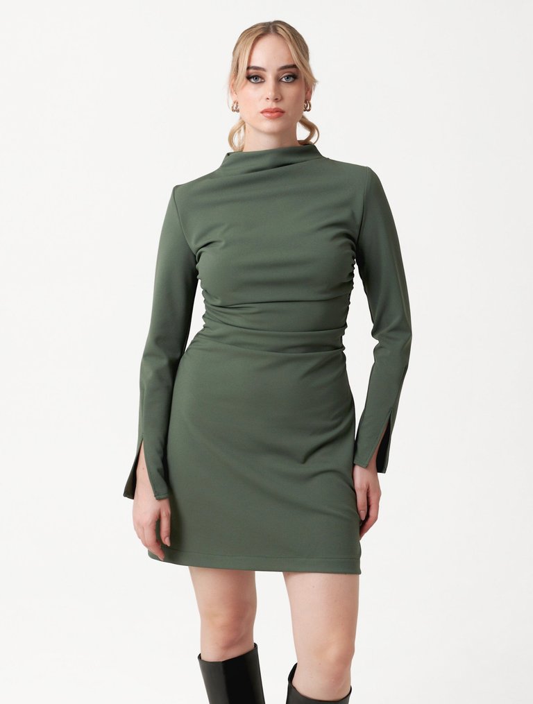 Taylor Mini Dress - Smokey Green - Smokey Green