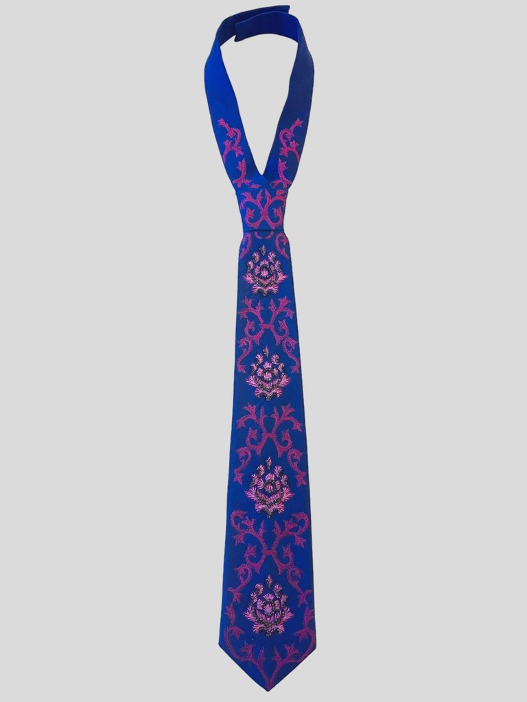 Baroque Classic Necktie - Blue/Purple Embroidery