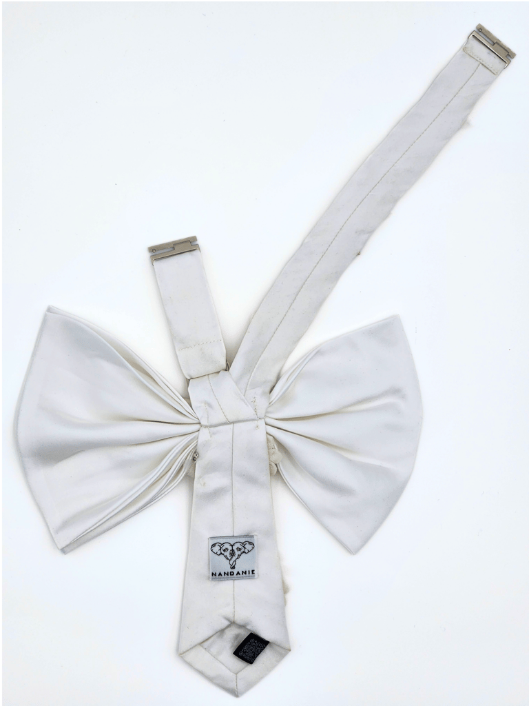 Blossoming Jenny Bow Tie - Ivory Floral Embroidery
