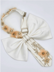 Blossoming Jenny Bow Tie - Ivory Floral Embroidery