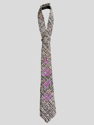One Of A Kind: Nandanie X Hypnotiq Painted Textured Classic Necktie - Tweed Painted