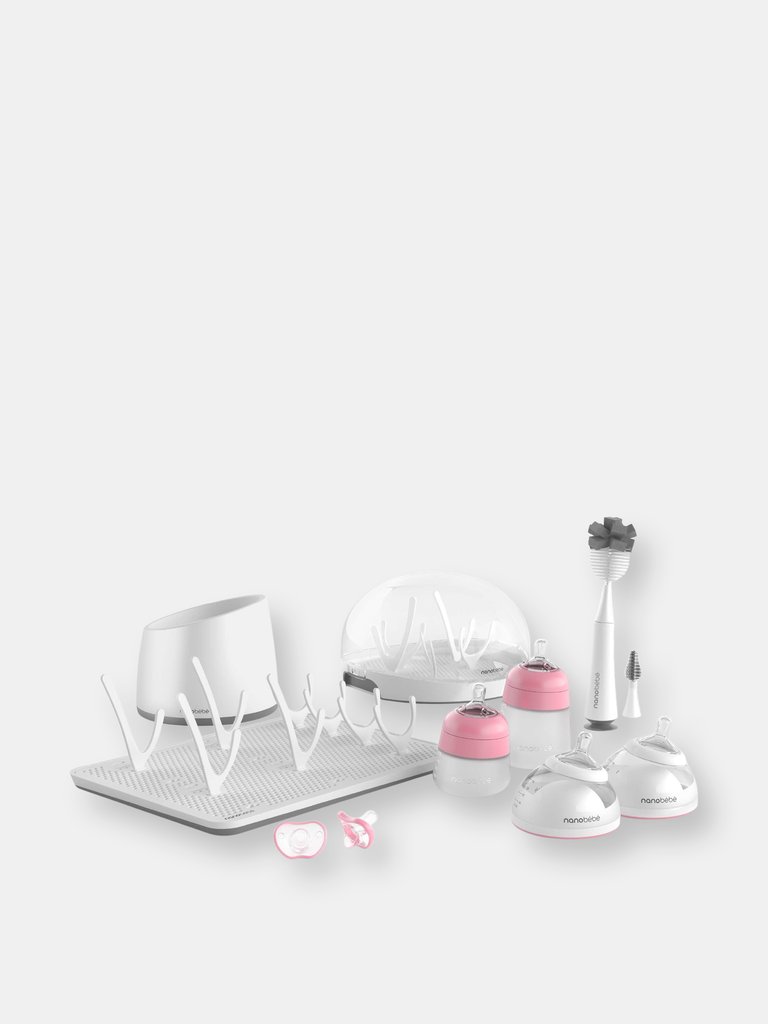 Ultimate Newborn Baby Bottle Feeding Set - Pink