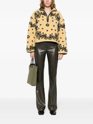 Laurice Bandana-Jacquard Fleece Jumper In Butter Yellow/black - Butter Yellow/black