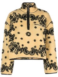 Laurice Bandana-Jacquard Fleece Jumper In Butter Yellow/black