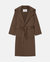 Ruta Oversized Trench Coat With Shawl In Clay Brown