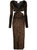 Zanee Cut-Out Midi Dress In Chocolate Brown