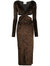 Zanee Cut-Out Midi Dress In Chocolate Brown