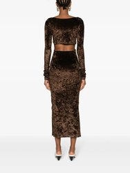 Zanee Cut-Out Midi Dress In Chocolate Brown