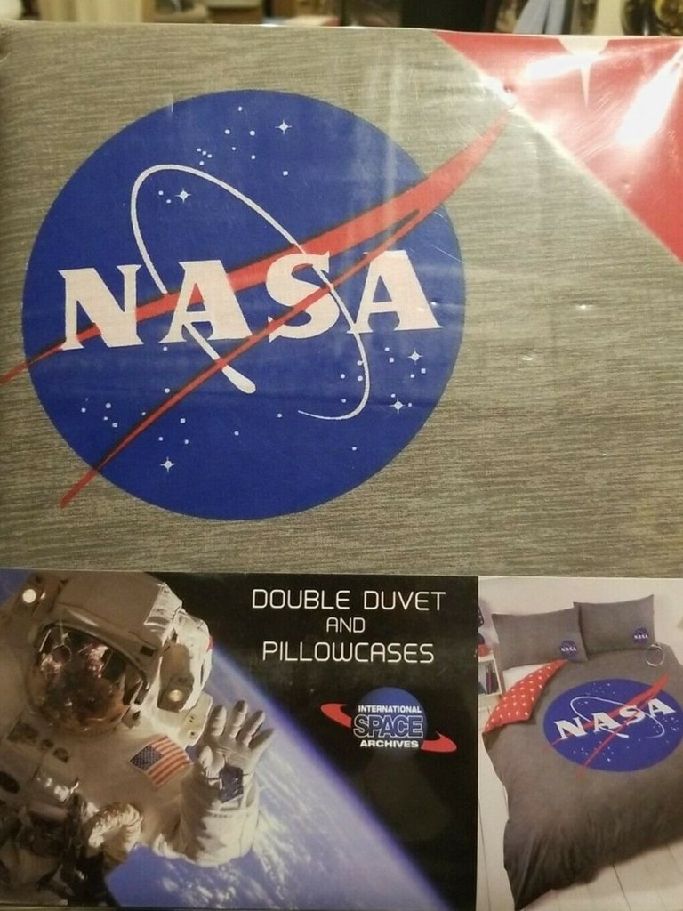 NASA ISA Logo Duvet Set - Twin (UK Single) - Gray/Blue/Red