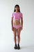 Cropped Top/ Surf Rash Guard - Candy Sky Pink