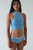 Cropped Top With Bra Insert - Tonic Blue
