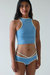 Cropped Top With Bra Insert - Tonic Blue