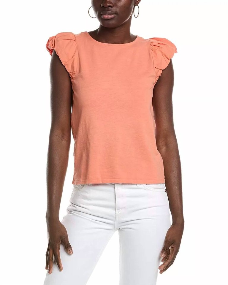 Audra Bubble Sleeve T-Shirt In Bellini - Bellini