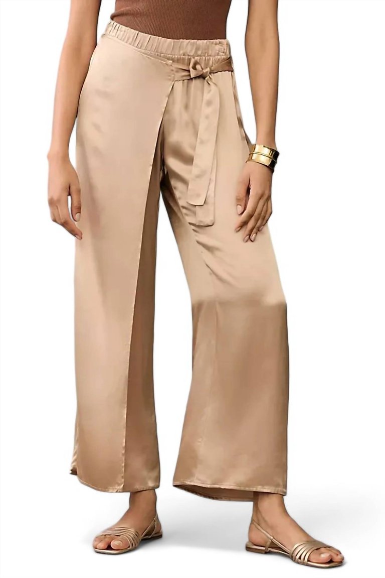 Donatella Wrap Pant In Cafe Au Lait - Cafe Au Lait