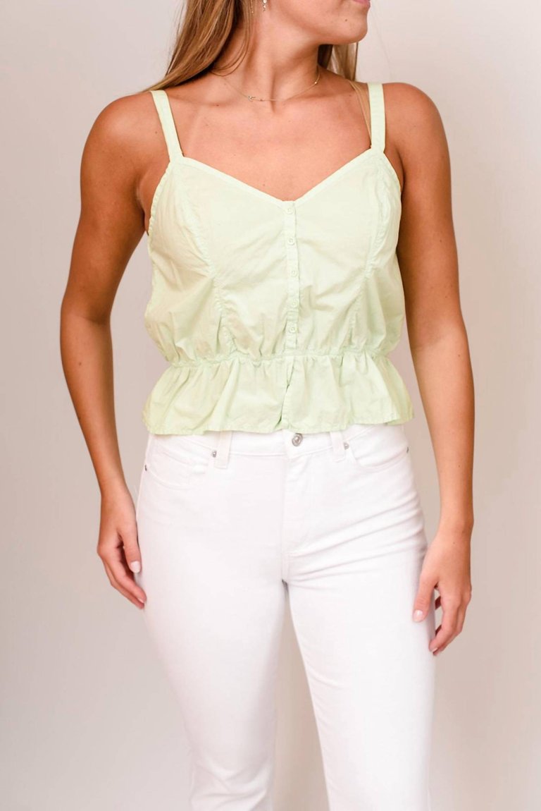 Gabrielle Peplum Cami In Lime Green