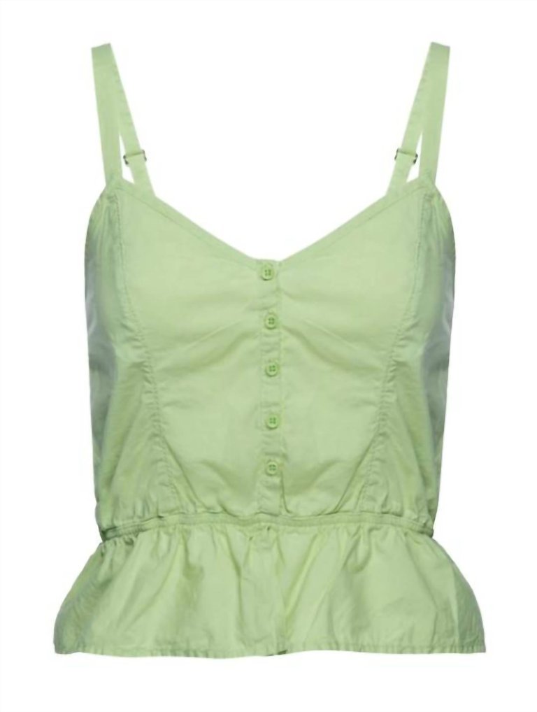 Gabrielle Peplum Cami In Lime Green - Lime Green