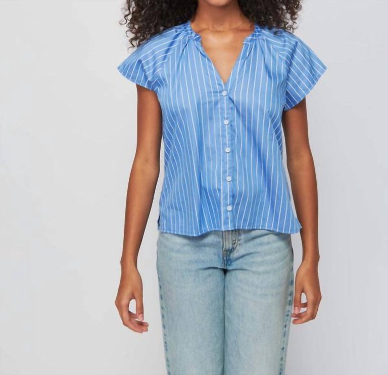 Ginny Girly Easy Blouse In Blue - Blue