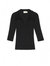 Hollace Three Quarter Sleeve Polo Sweater In Jet Black