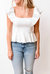 Jenny Ruffle Tank In White - White