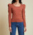 Michelle Long Sleeve Tee In Red Clay - Red Clay