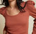 Michelle Long Sleeve Tee In Red Clay