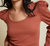 Michelle Long Sleeve Tee In Red Clay