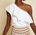 Noella Ruffle One Shoulder Blouse In Optic White - Optic White