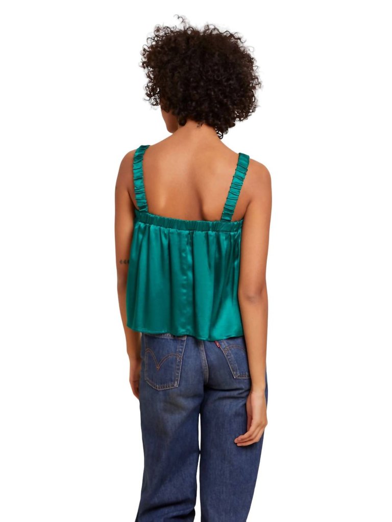 Rivka Tank With Elastic Detail In Emerald