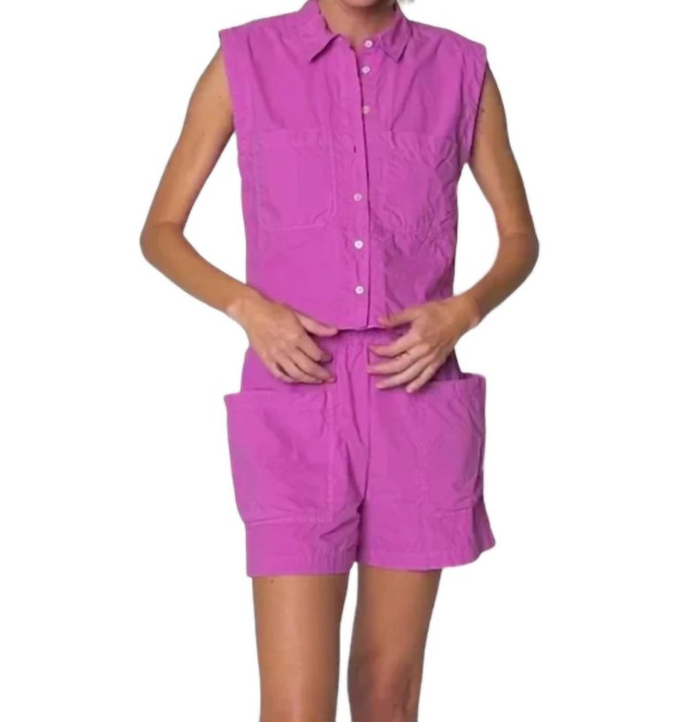 Rylee Patch Pocket Shirt In Rosebud - Rosebud